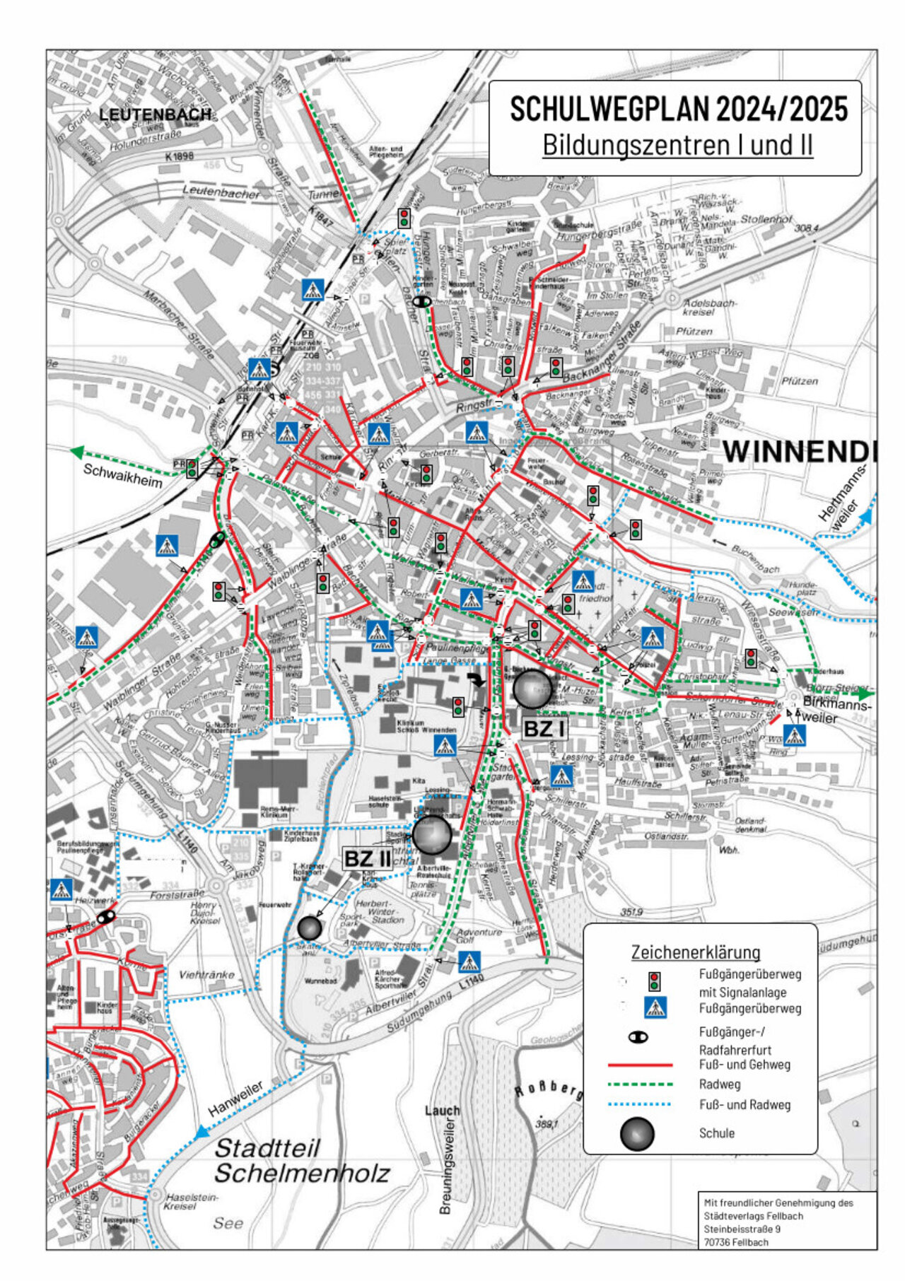  Karte des Schulwegplan 2024