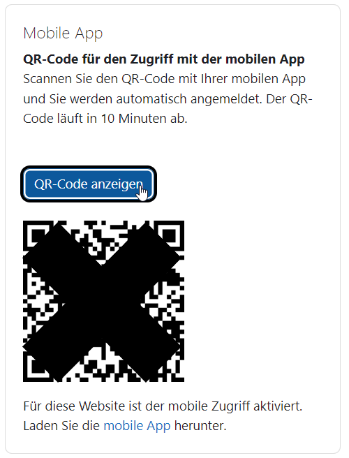 QR-Code für Moodle App